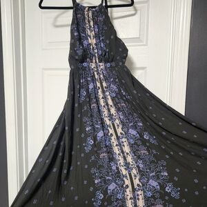 Free People Black and Purple Maxi Dress